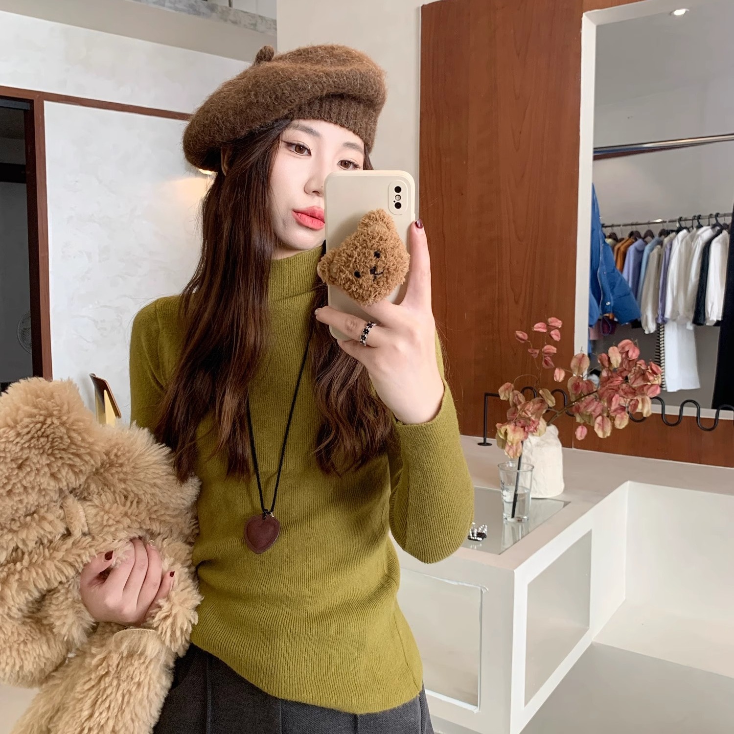 Women's Slim Fit Half Turtleneck Knit Top - Solid Color Pullover - Image 5